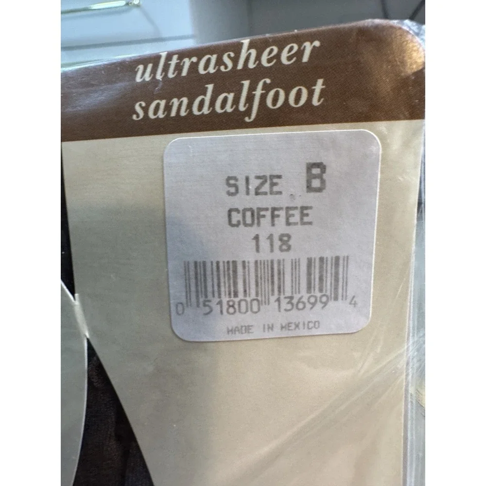 Vintage Pantyhose Naturally‎ Sheer Coffee Size B 3 Pair Lot New Set 4